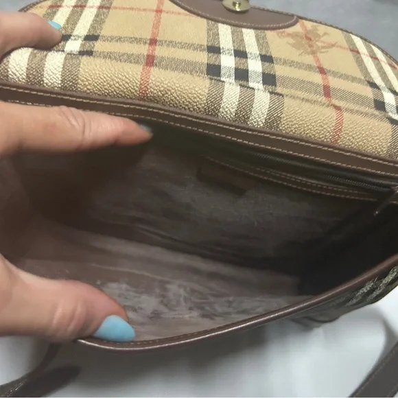 Vintage Burberry Beige and Brown Plaid Crossbody Bag - Picture 16 of 16